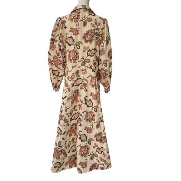 Sezane NWT Zoea Printed Floral Cotton Long Sleeve Button-Down Dress Sz 46 US 14 - Picture 3 of 13